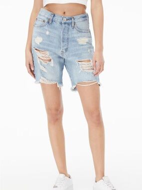 Aeropostale Light Blue Distressed Jean Shorts